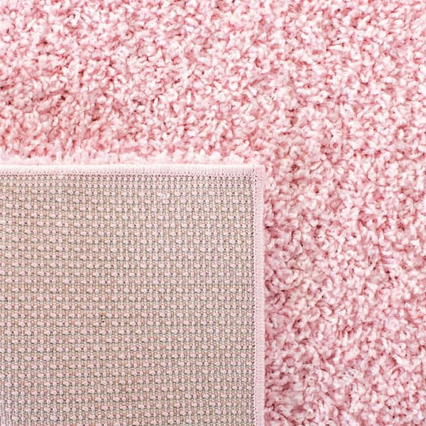 SAFAVIEH Primo Shag Light Pink 7 ft. x 7 ft. Round Solid SAFAVIEH Primo Shag Light Pink 7 ft. x 7 ft. Round Solid