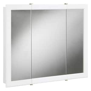 Concord 30 in. W x 30 in. H Rectangular White Semi-Gloss Wood Surface Mount Medicine Cabinet with Mirror