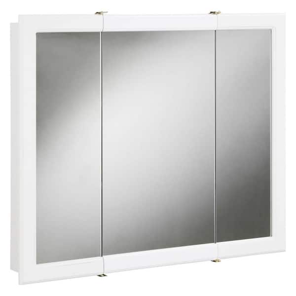 Design House Concord 30 in. W x 30 in. H Rectangular White Semi-Gloss Wood Surface Mount Medicine Cabinet with Mirror