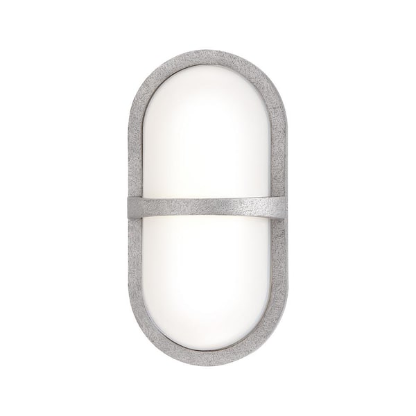 Osler 1-Light Textured Silver Finish LED Outdoor Wall Sconce