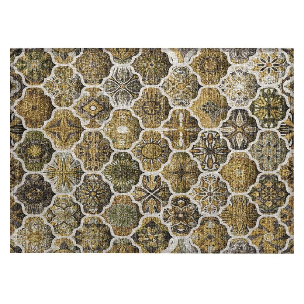 Chantille Machine Washable Indoor/Outdoor Abstract ACN2878 Brown 2 ft. x 3 ft. Accent Rug price history on PriceWatchPro