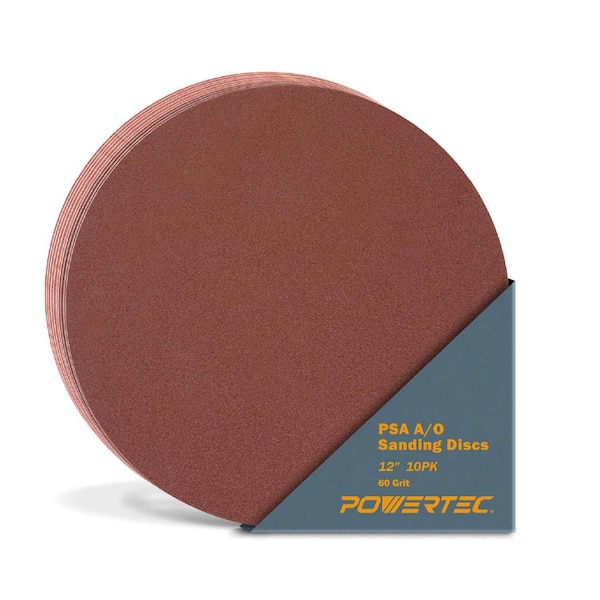 12 in. 60 Grit PSA Aluminum Oxide Self Stick Sanding Disc (10-Pack)