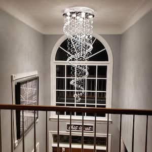 Albany 8 -Light Chrome Statement Tiered Chandelier with Crystal Accents
