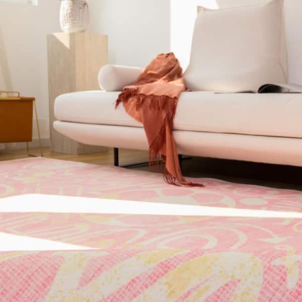 Sportsglyphs 2 ft. x 3  ft. Pink Western Area Rug