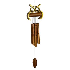 Asli Arts Collection, Hoot Owl Bamboo Chime, 33 in. Bamboo Wind Chime OWLB