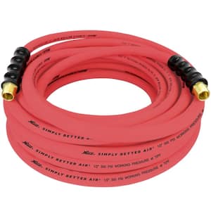 ULR 1/2 in. ID x 50 ft. (1/2 in. MNPT) Ultra-Lightweight Durable Rubber Air Hose for Extreme Environments