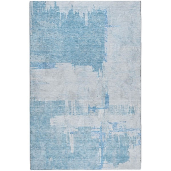 Dream Shag Premium Machine Washable Abstract ADS624 Sky 9 ft. x 12 ft. Area Rug