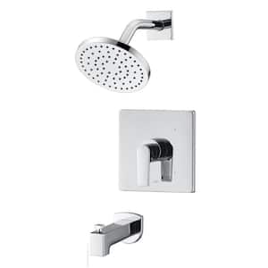 Dean Single Handle 1-Spray Tub and Shower Faucet 1.8 GPM with Pressure Balance in. Polished Chrome (Valve Included)