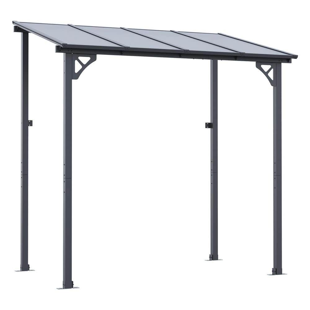 8 ft. x 5 ft. Outdoor Polycarbonate Top BBQ Gazebo, Aluminum Frame with Bar Counter and Ceiling Hooks price history on PriceWatchPro