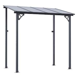 8 ft. x 5 ft. Outdoor Polycarbonate Top BBQ Gazebo, Aluminum Frame with Bar Counter and Ceiling Hooks