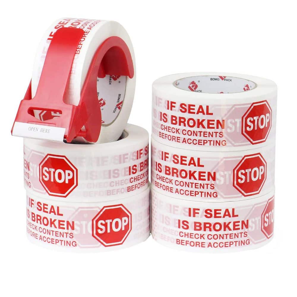 Heavy Duty Pre-Printed Sealing Tape with Dispenser 2 in. x 110 yds. for Secure Moving and Shipping White price history on PriceWatchPro