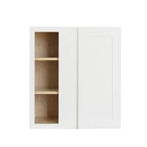 Bremen Ready to Assemble 27x30x12 in. Wall Blind Corner Cabinet with Adjustable Shelves in White