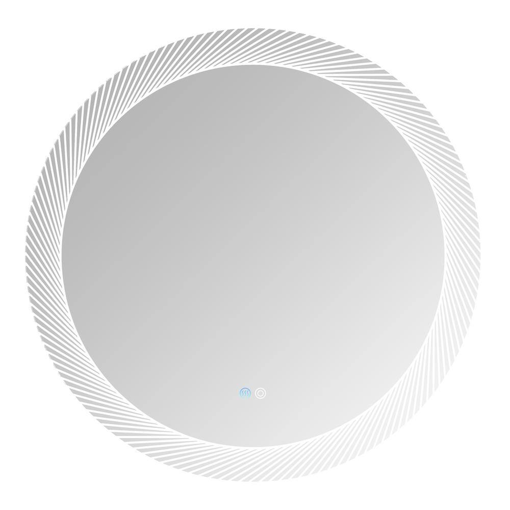 30 in. W x 30 in. H Round Frameless Wall AntiFog Mirror Bathroom