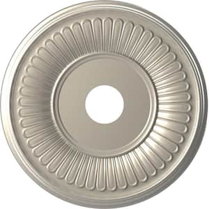 19" OD x 3-1/2" ID x 1" P Berkshire Thermoformed PVC Ceiling Medallion Fits Canopies up to 8-3/8", Bright Coat Aluminum
