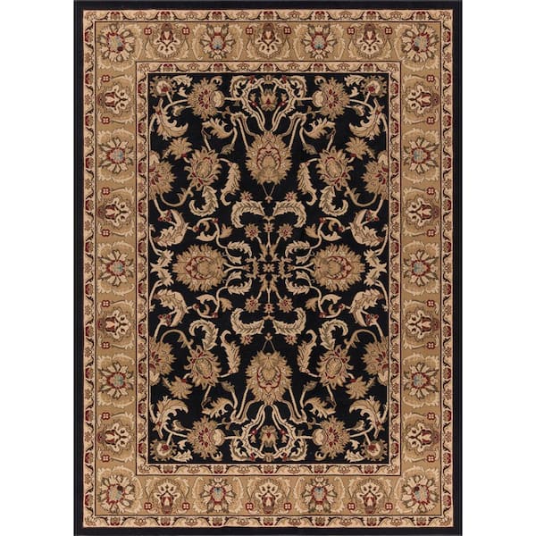 Concord Global Trading Ankara Oushak Black Rectangle Indoor 9 ft. 3 in. x 12 ft. 6 in. Area Rug