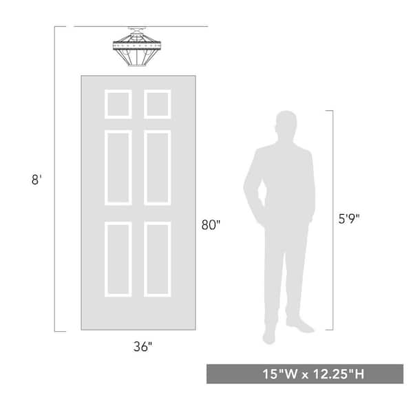 Golden Lighting - Ferris Collection 3-Light Oyster Semi-Flush Mount Light