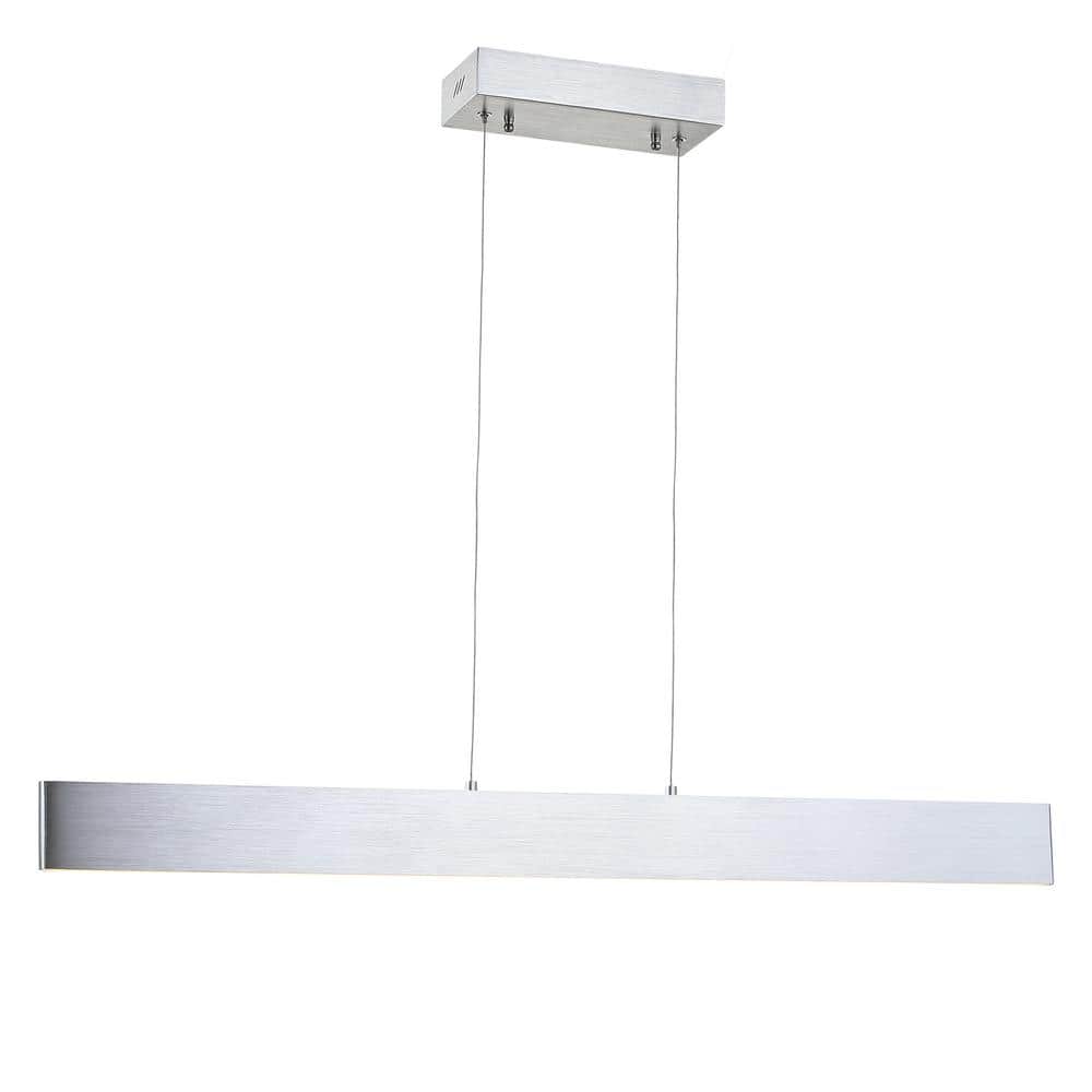 Draper 40" Brushed Aluminum Dimmable LED Linear Island Pendant