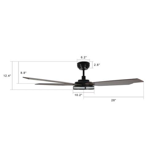 Explorer 56 in. Indoor/Outdoor Dark Brown Smart Ceiling Fan, Dimmable LED Light and Remote, Works with Alexa/Google Home Ceiling Fans With Lights