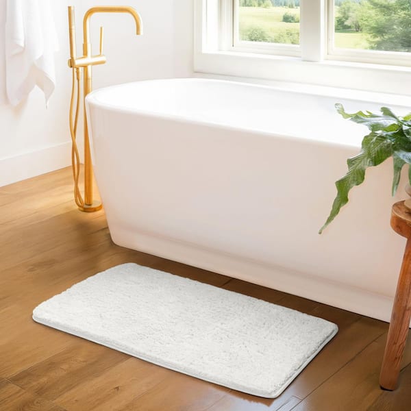 Ultra Soft 34 in. x 21 in. White Plush Bath Mat
