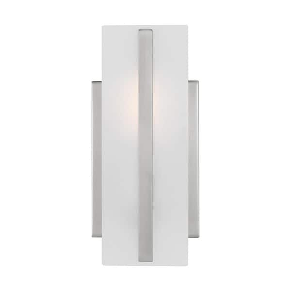 Generation Lighting Dex 1-Light Brushed Nickel Wall Sconce with LED Bulb and Satin Etched Glass Shade