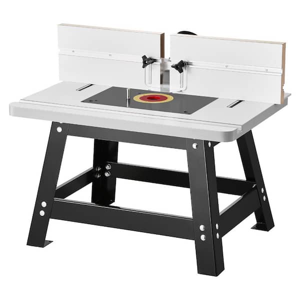 Benchtop Router Table, 24 in. x 15.7 in., Bench Top Routing Table with Adjustable Fence, MDF Top, Sturdy Metal Base