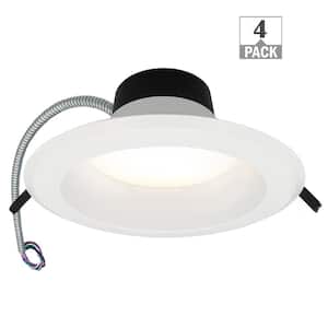 Capella 8 in. Commercial Downlight 120-277 Volt Integrated LED Recessed Light Trim Adjustable CCT Lumen Wattage (4-Pack)