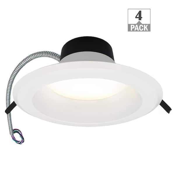 ETI LIGHTING Capella 8 in. Commercial Downlight 120-277 Volt Integrated LED Recessed Light Trim Adjustable CCT Lumen Wattage (4-Pack)
