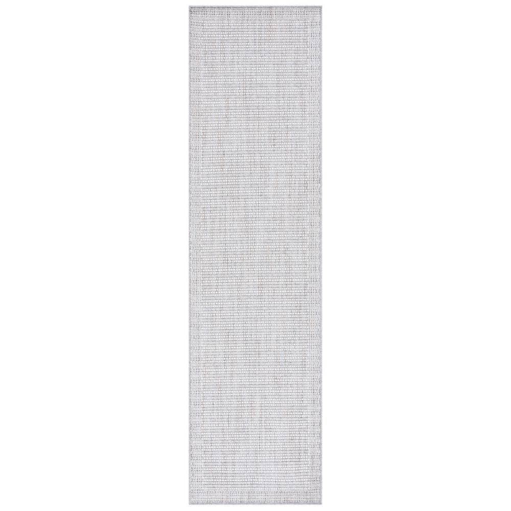 Serenity Gray Wool and Synthetic Runner Rug 2'2" x 8'