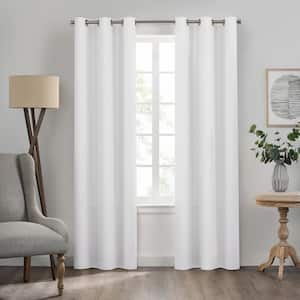 Kendall Thermaback White Solid Polyester 42 in. W x 54 in. L Blackout Single Grommet Top Curtain Panel