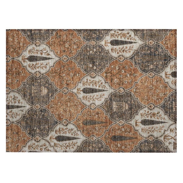 Chantille Machine Washable Indoor/Outdoor Abstract ACN3018 Rust 2 ft. x 3 ft. Accent Rug