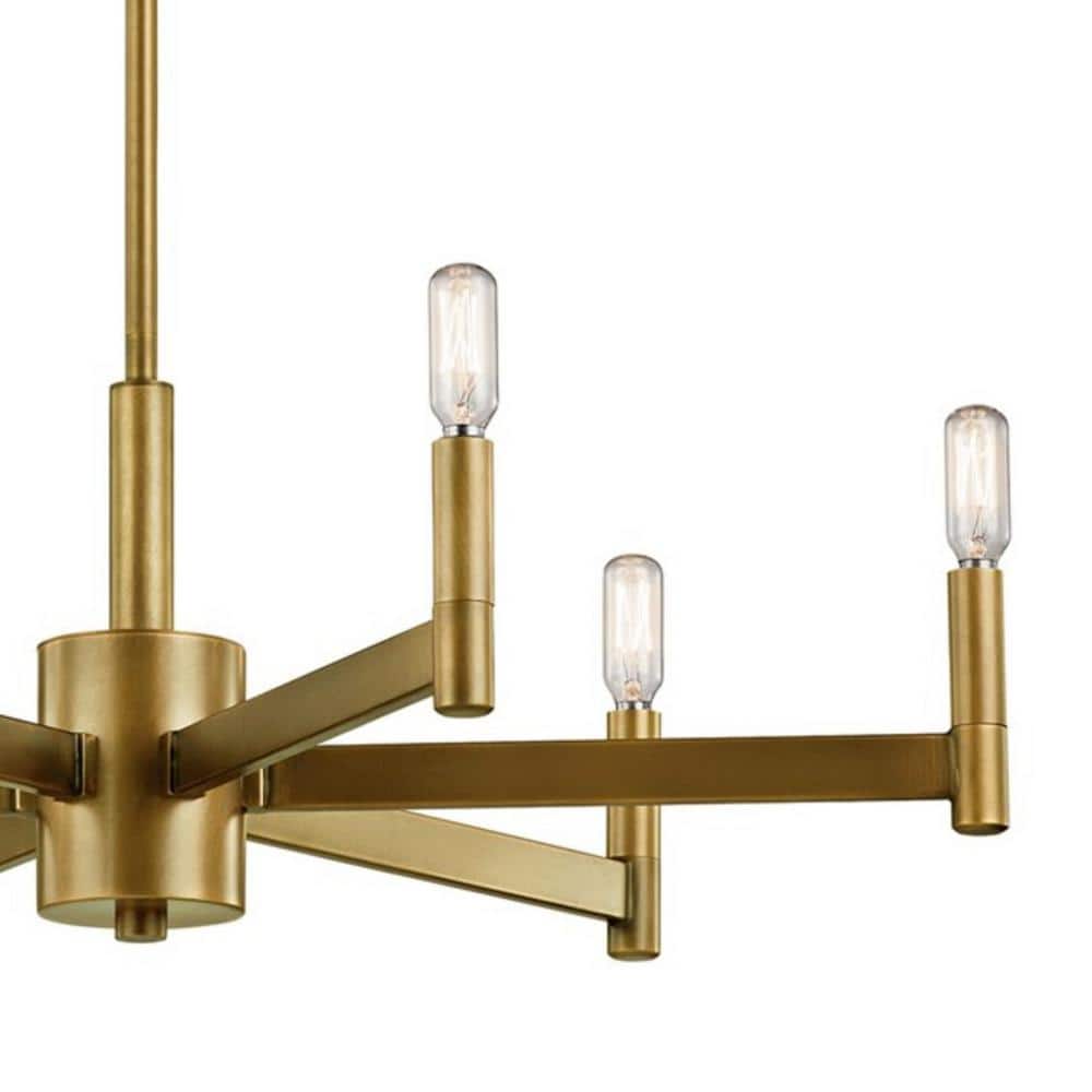 Sleek Modern 26" Black & Brass 6-Light Ambient Chandelier