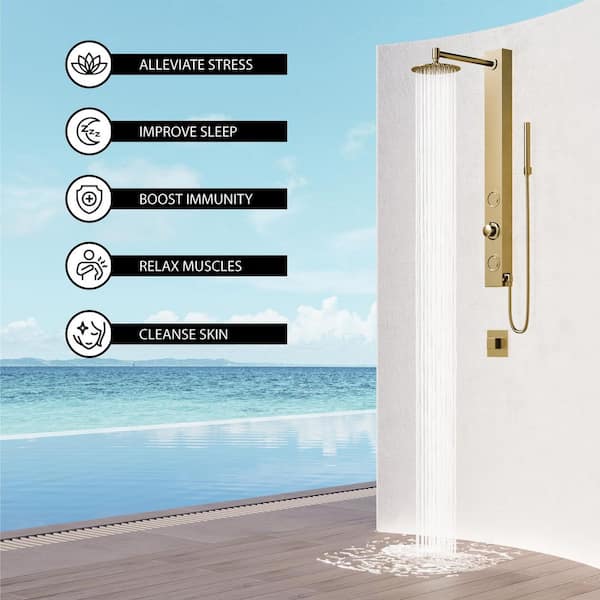 VIGO Gardenia 39 in. H x 4 in. W 2-Jet Shower Panel System with
