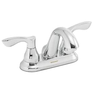 Chelsea 4 in. Centerset Double-Handle Bathroom Faucet with Drain Assembly in Polished Chrome