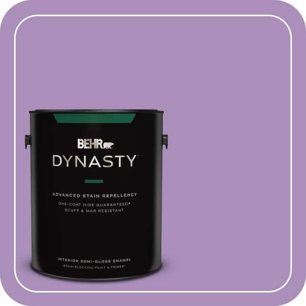 1 gal. #650B-5 Garden Pansy Semi-Gloss Enamel Interior Stain-Blocking Paint & Primer