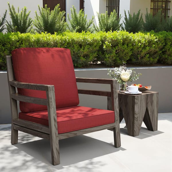 2 Pieces Outdoor Couch Cushion with Removable Cover 21 in. x 22 in. x 3.5 in. Thickened Patio Deep Seat Cushion in Red