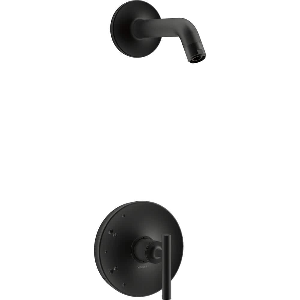 KOHLER Purist 1-Handle Shower Trim Kit in Matte Black (Valve Not ...