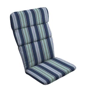 20 in. x 45.5 in. Sapphire Aurora Blue Stripe Outdoor Adirondack Chair Cushion