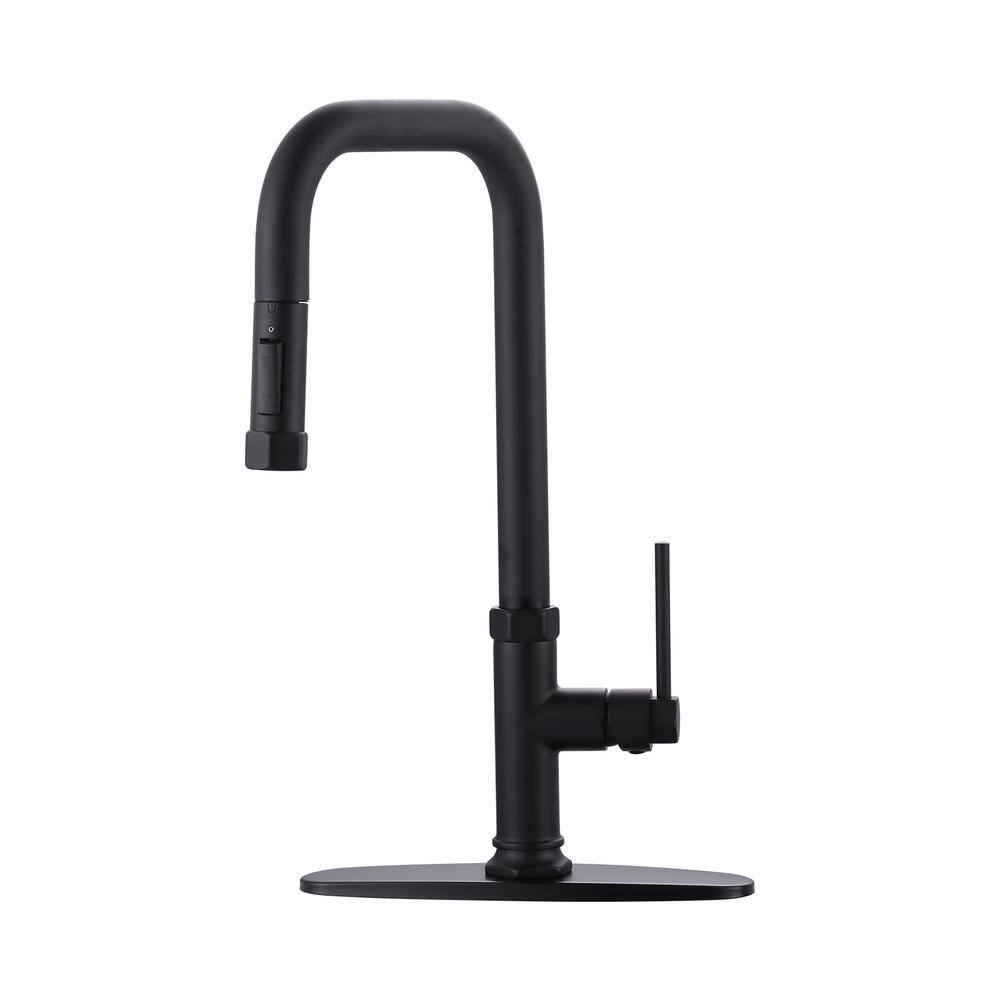 Single Handle Pull Down Sprayer Kitchen Faucet with Pull Out Spray Wand in Matte Black price history on PriceWatchPro