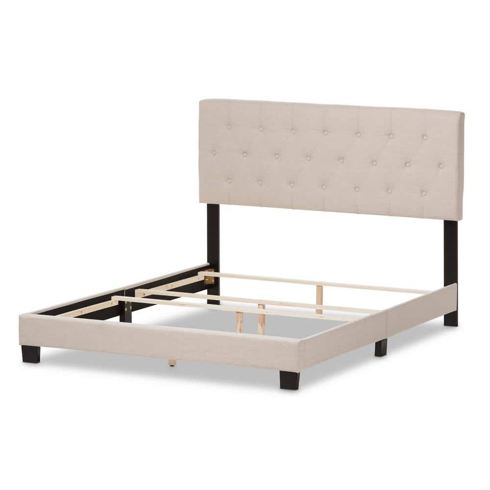 Baxton Studio Cassandra Beige Fabric Upholstered King Bed 28862-7456-HD ...