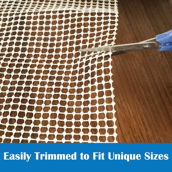 Pro Space 5 ft. x 7 ft. Rectangle White Gird Non-Slip Grip Rug Pad