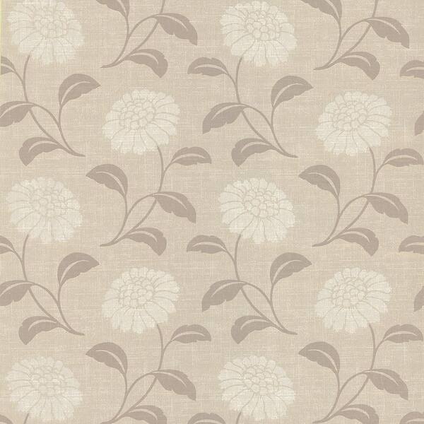 Brewster Peery Grey Modern Floral Silhouette Wallpaper Sample