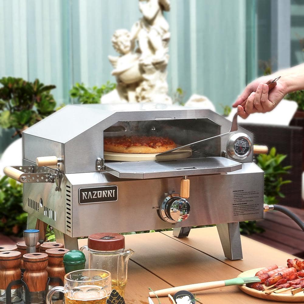 Portable Stainless Steel Gas Pizza Oven with Thermometer