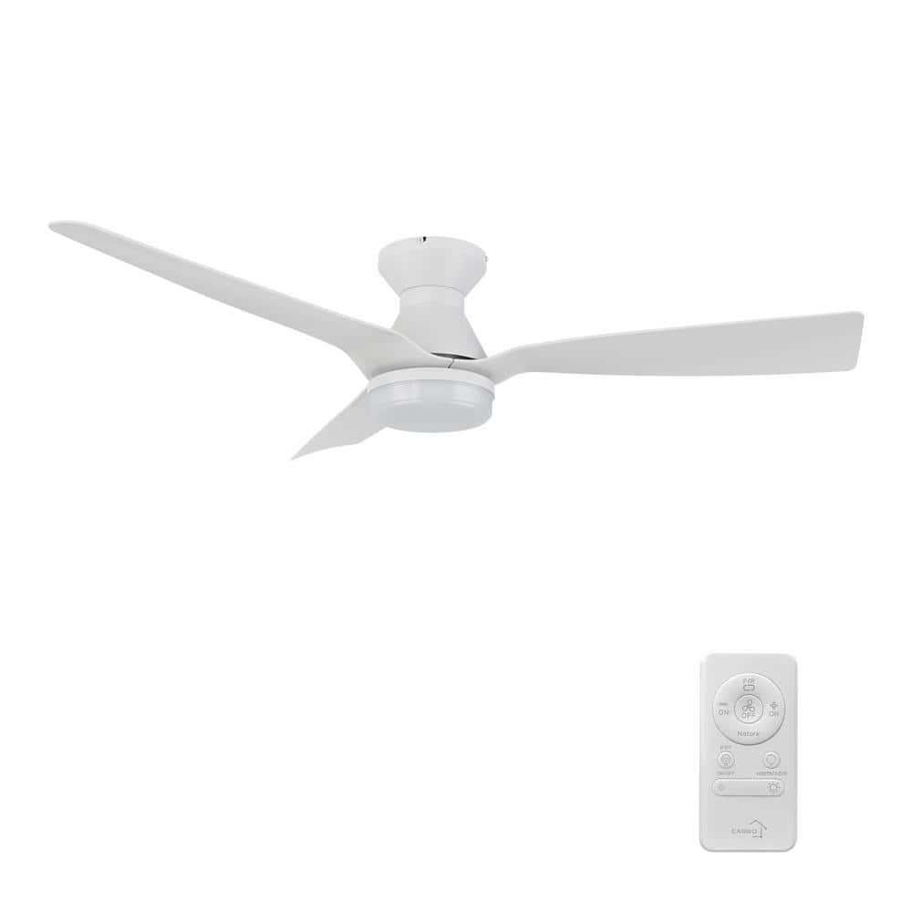 CARRO Laurin 52 in. Color Changing Integrated LED Indoor White 10-Speed DC  Ceiling Fan with Light Kit and Remote Control HCFR523P1-L11-W1-1-FM - The 