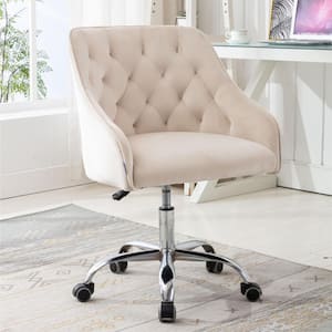 Modern Swivel Shell Chair for Living Room, Beige Leisure office Chair