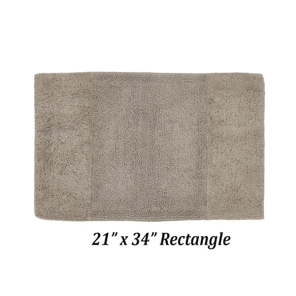 Granada 21 in. x 34 in. Sand 100% Cotton Rectangle Bath Rug