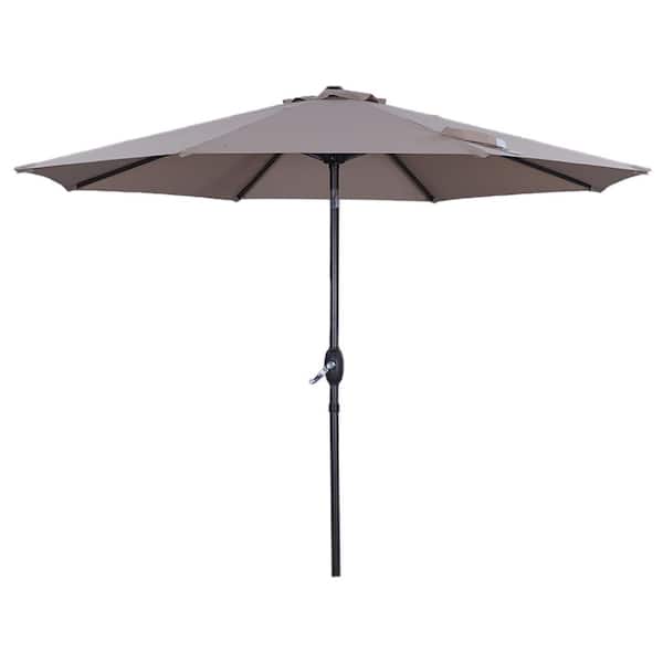 Unbranded 9 ft. Round Patio Market Umbrella with Water Resistant Push Button Tilt in Beige