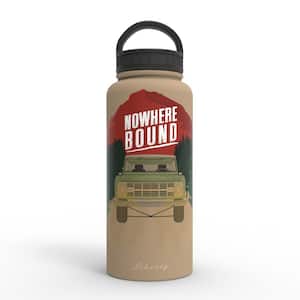 32 oz. Nowhere Bound Sandstone Insulated Stainless Steel Water Bottle with D-Ring Lid
