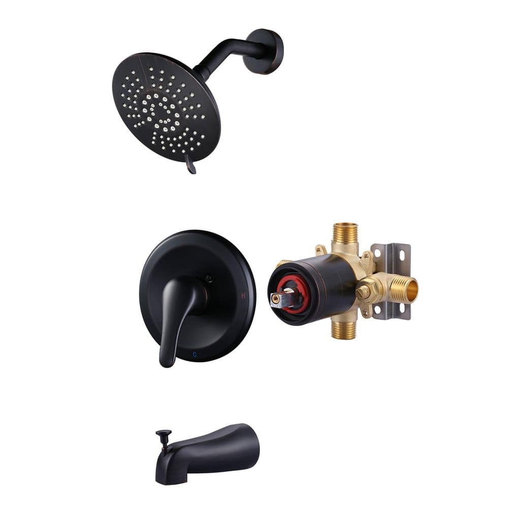 Single Handle 5-Spray Tub and Shower Faucet 1.8 GPM with 360° Swivel Oil Rubbed Bronze (Valve Included) price history on PriceWatchPro