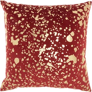 Luminescence Deep Red 18 in. x 18 in. Throw Pillow