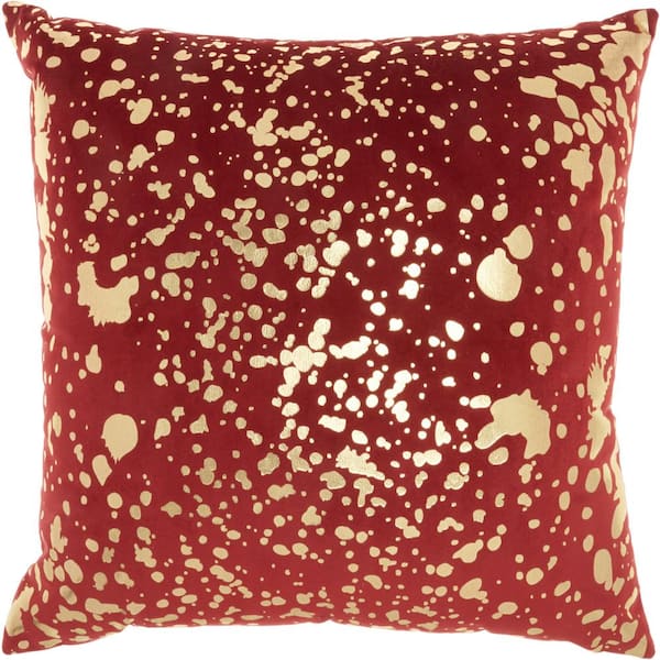 Nourison Luminescence Deep Red 18 in. x 18 in. Throw Pillow